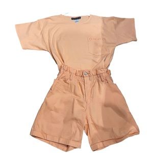 Don’t Stop 🛑 80’s short set peach 🍑 cobbler 2 pc set size large